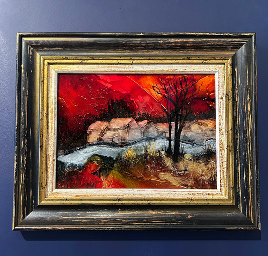 Crimson Dusk over the Village (AP 027)